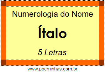 Numerologia do Nome Ítalo