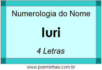 Numerologia do Nome Iuri