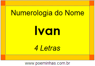 Numerologia do Nome Ivan