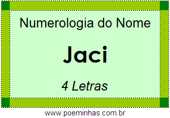 Numerologia do Nome Jaci