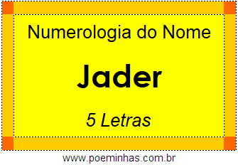 Numerologia do Nome Jader