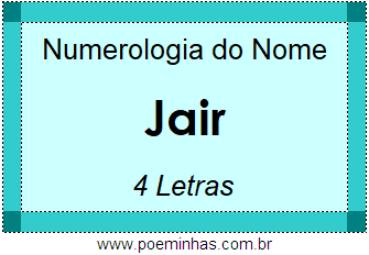 Numerologia do Nome Jair