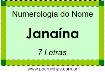 Numerologia do Nome Janaína