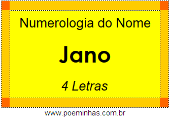 Numerologia do Nome Jano