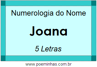 Numerologia do Nome Joana