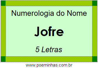 Numerologia do Nome Jofre