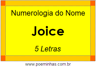 Numerologia do Nome Joice