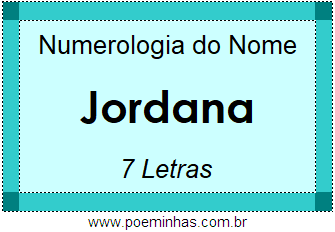 Numerologia do Nome Jordana