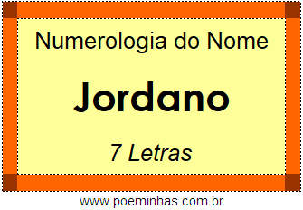 Numerologia do Nome Jordano