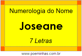 Numerologia do Nome Joseane