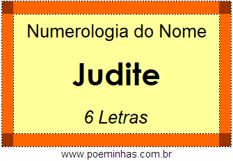 Numerologia do Nome Judite