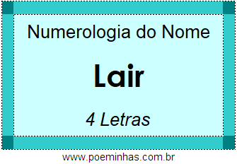 Numerologia do Nome Lair