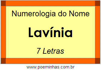 Numerologia do Nome Lavínia