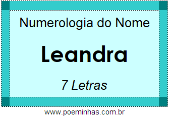 Numerologia do Nome Leandra