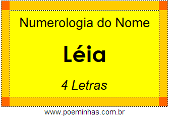 Numerologia do Nome Léia