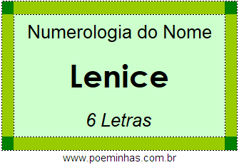 Numerologia do Nome Lenice