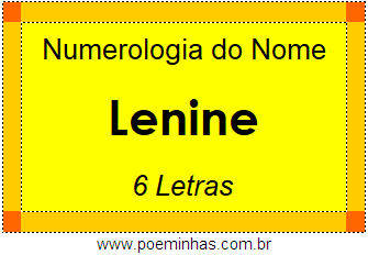 Numerologia do Nome Lenine