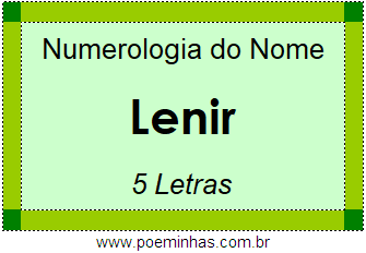 Numerologia do Nome Lenir