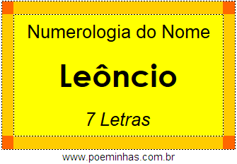 Numerologia do Nome Leôncio