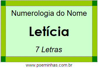 Numerologia do Nome Letícia