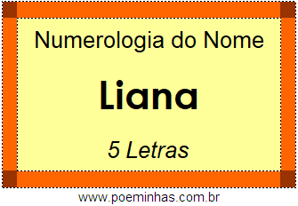 Numerologia do Nome Liana