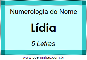 Numerologia do Nome Lídia