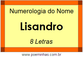 Numerologia do Nome Lisandro