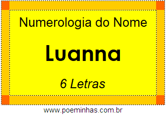 Numerologia do Nome Luanna