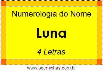 Numerologia do Nome Luna