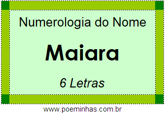 Numerologia do Nome Maiara