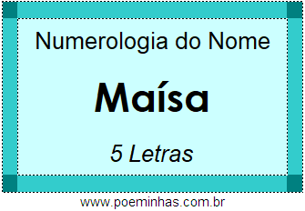 Numerologia do Nome Maísa