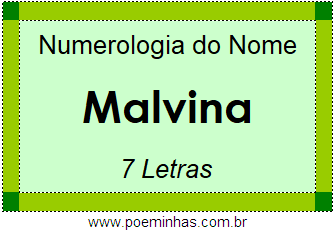 Numerologia do Nome Malvina