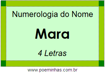 Numerologia do Nome Mara