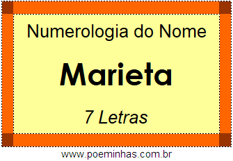 Numerologia do Nome Marieta