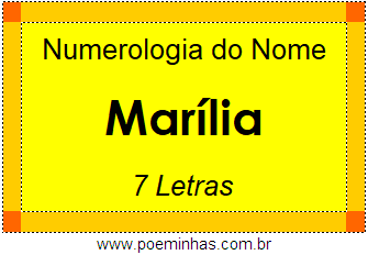 Numerologia do Nome Marília