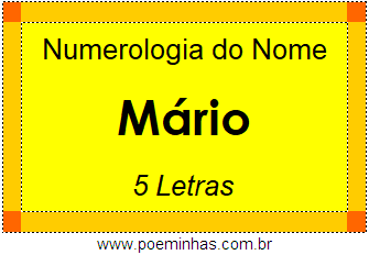 Numerologia do Nome Mário