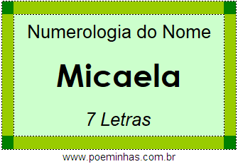 Numerologia do Nome Micaela