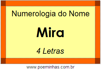 Numerologia do Nome Mira