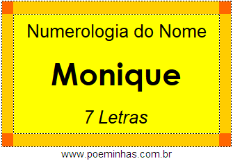 Numerologia do Nome Monique