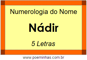 Numerologia do Nome Nádir