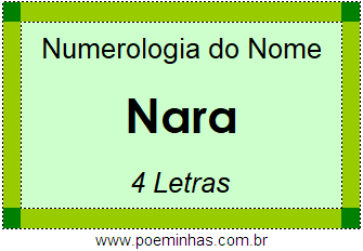 Numerologia do Nome Nara