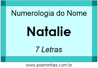Numerologia do Nome Natalie