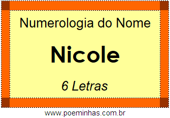 Numerologia do Nome Nicole