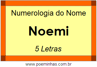 Numerologia do Nome Noemi