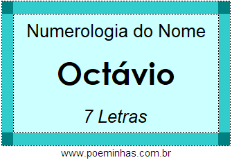 Numerologia do Nome Octávio