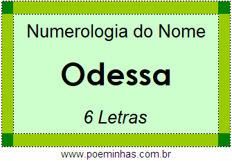 Numerologia do Nome Odessa