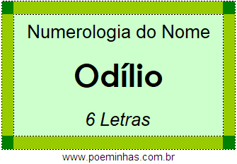 Numerologia do Nome Odílio