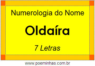 Numerologia do Nome Oldaíra