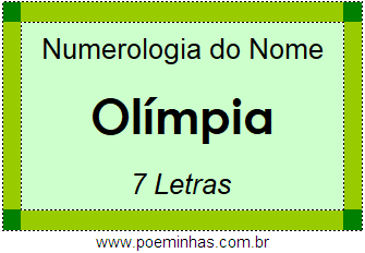 Numerologia do Nome Olímpia