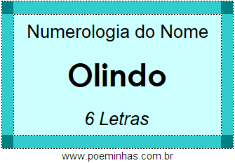 Numerologia do Nome Olindo